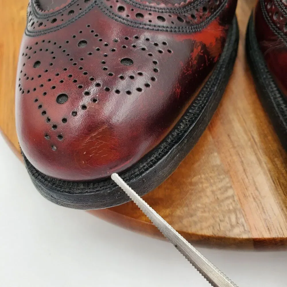 Florsheim Dress Shoes Brogue Wingtip Men's 9.5D Burgundy Leather Derby Classic